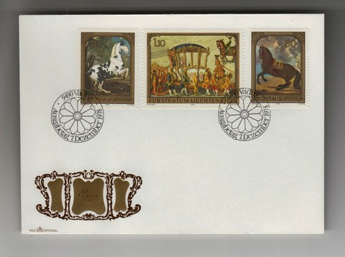 Fdc liechtenstein horses - fdc,