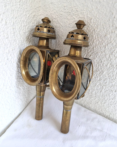 Kutschenlampen paar messing - kutschenlampen,