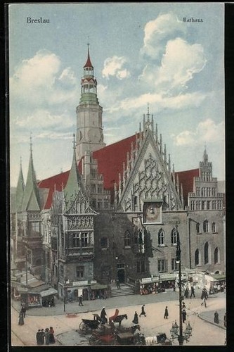 Breslau rathaus - ak, breslau,