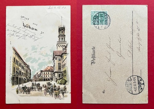 Löbau 1903 strassenpartie - ak,