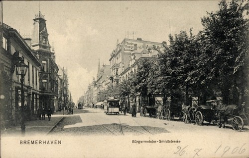 Bremerhaven straße mit - ak,