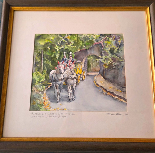 Gerahmtes aquarell auf - gerahmtes,